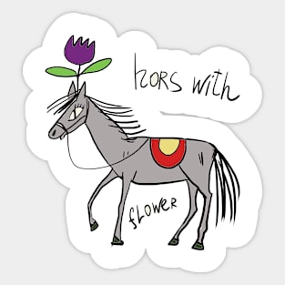 Horse with flowers Sticker